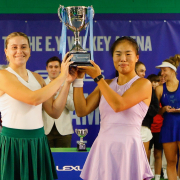 Ella McDonald and Mimi Xu won the doubles title in Wrexham